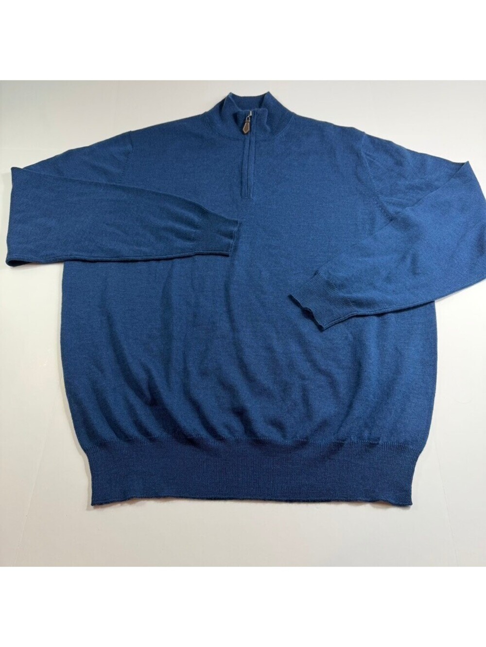 Blue Men's Alan Paine Quarter Zip  Merino Wool Pullover